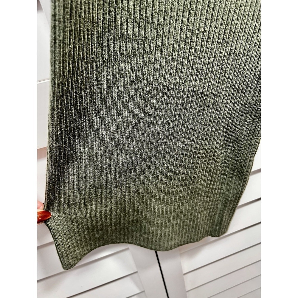 Spring + Mercer High Rise Ribbed Wide Leg Pull On Pants Size Large Olive Green - Picture 7 of 8